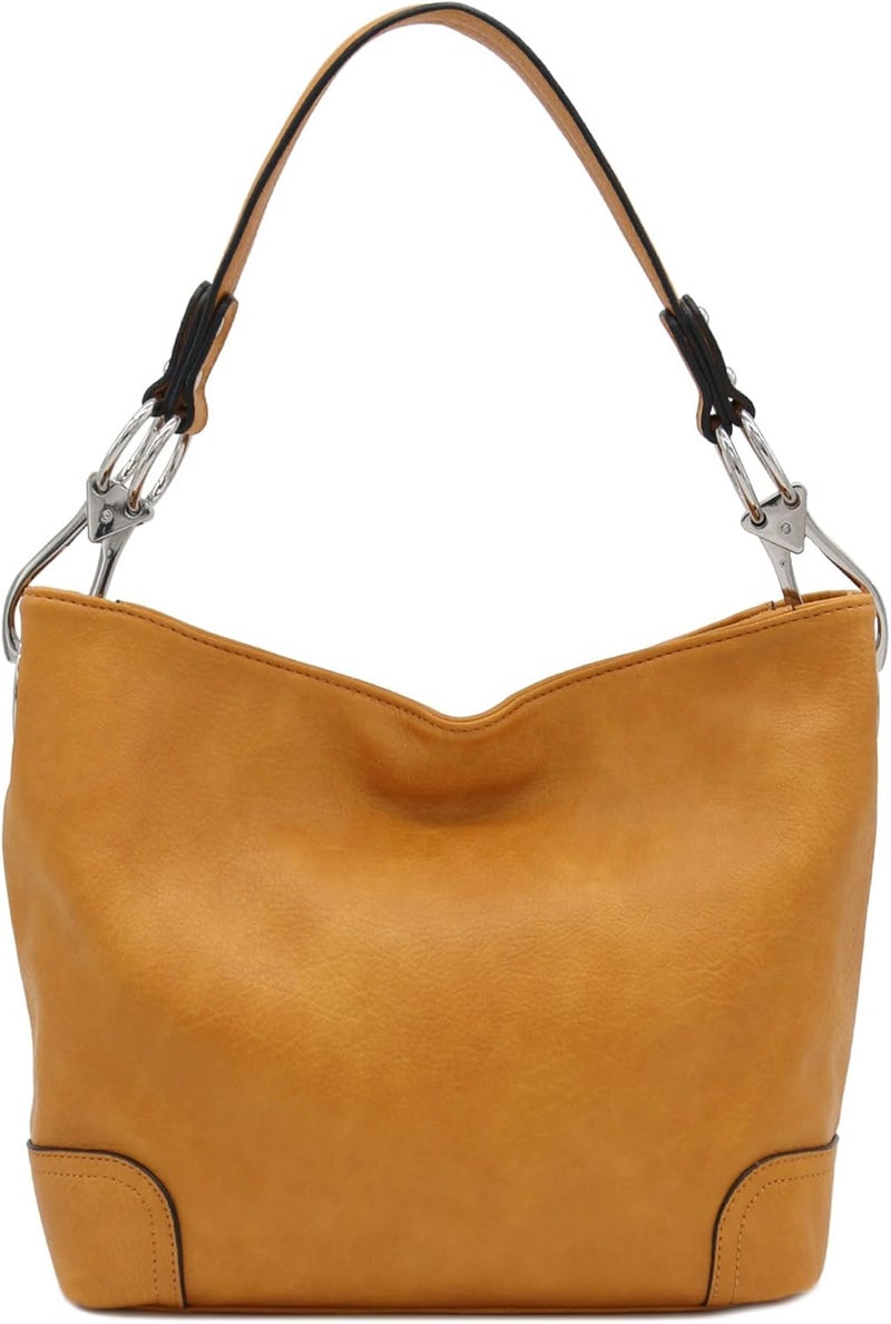Alyssa Hobo Shoulder Bag with Big Snap Hook Hardware - Image 2